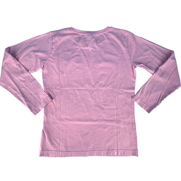 LAT Long Sleeve Crew Neck Tee Shirt Top Ladies Small Pink 100% Cotton - Picture 2 of 6